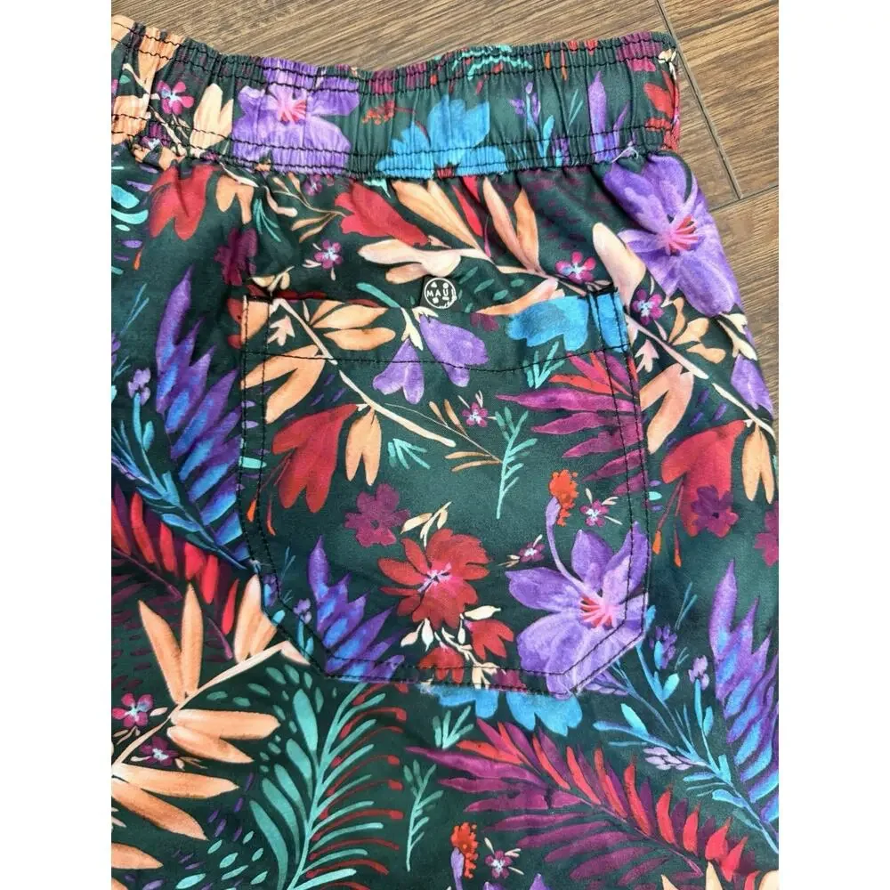 Maui And Sons Swim Trunks Men's Small Floral Board Shorts Bathing Suit Men